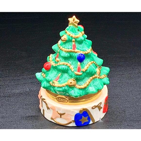 Other - Lenox Christmas Tree Trinket Box Holiday Porcelain Hinged Keepsake